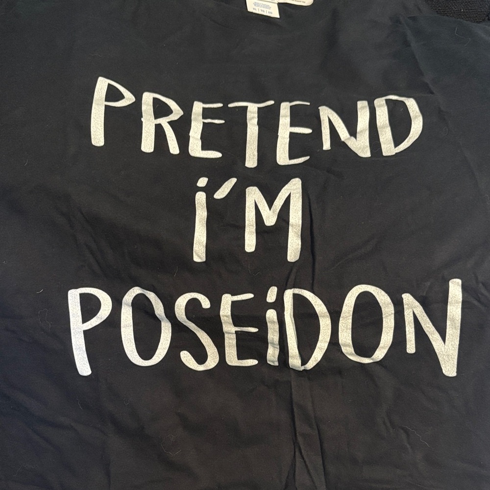 Port & Company Black Graphic Tee with White Text